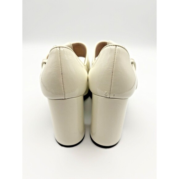Miu Miu White Patent Leather Mary Jane Heels T-Strap Block Heel Sz EU 35.5 - Picture 8 of 13